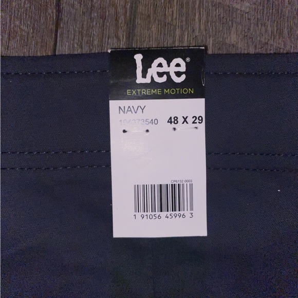 Big & Tall Lee® Extreme Motion Regular Straight Fit Pants in Navy 48 W x 29 L - Picture 8 of 8